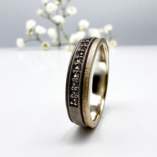Misty Forest "Lake" Ring - 18K Vitguld med Rhodium