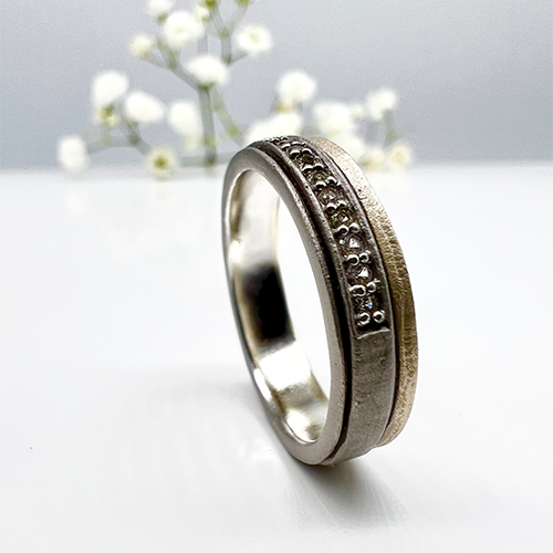Misty Forest "Lake" Ring - 18K Vitguld med Rhodium