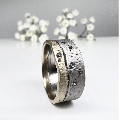 Misty Forest "Universe" Ring - 18K Vitguld med Rhodium