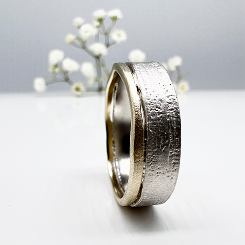 Misty Forest "Tree" Mens Ring - 18K Vitguld med Rhodium