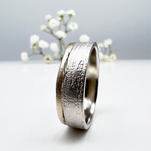 Misty Forest "Tree" Mens Ring - 18K Vitguld med Rhodium