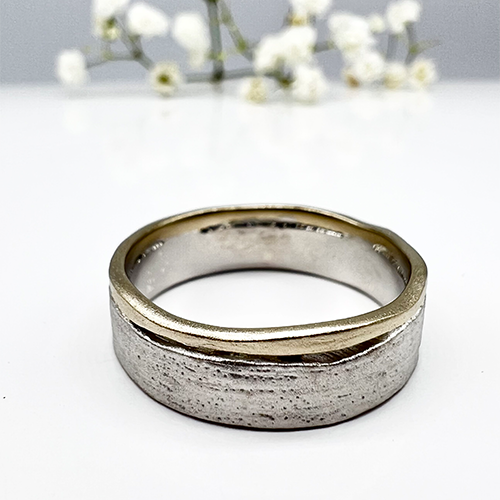 Misty Forest "Tree" Mens Ring - 18K Vitguld med Rhodium