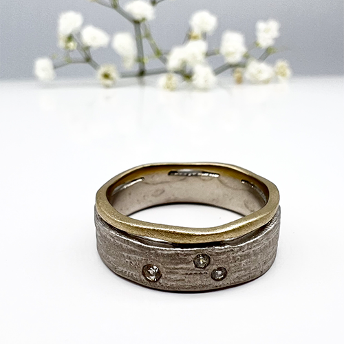 Misty Forest "Maple" Ring - 18K Vitguld med Rhodium