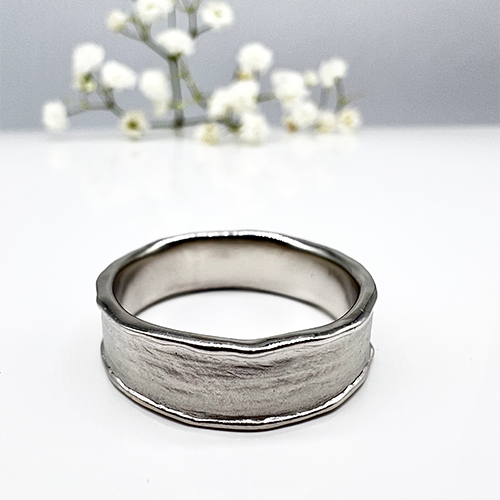 Misty Forest "Sky" Mens Ring - Silver