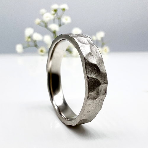 Misty Forest "Hill" Mens Ring  - Silver