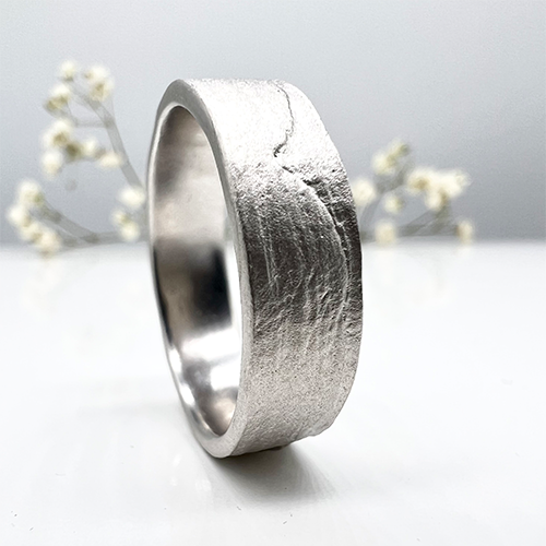 Misty Forest "Organic" Mens Ring - Silver