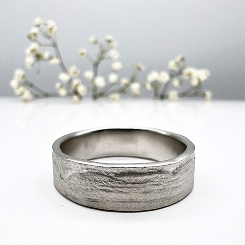 Misty Forest "Organic" Mens Ring - Silver