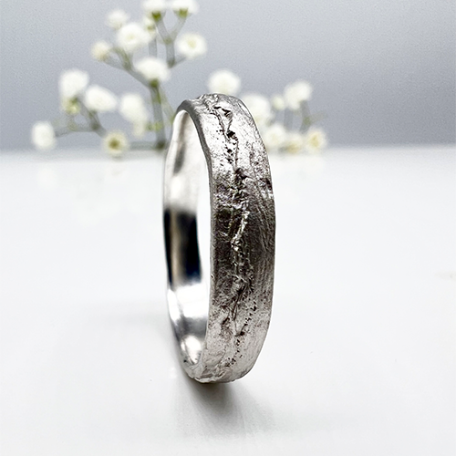 Misty Forest "Sea" Mens Ring - Silver