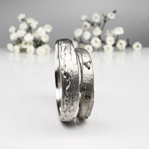 Misty Forest "Sea" Mens Ring - Silver