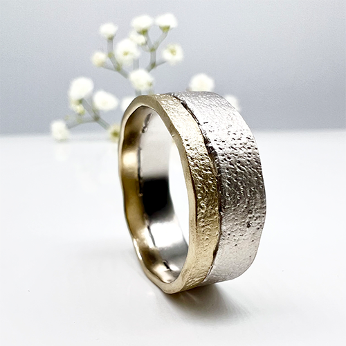 Misty Forest "Earth" Mens Ring - Silver