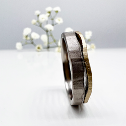 Misty Forest "River" Mens Ring - Silver