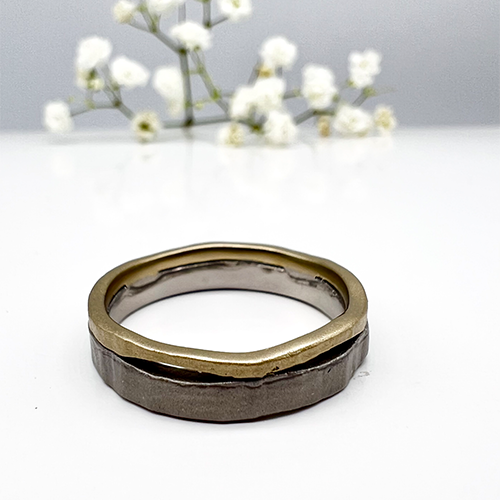 Misty Forest "River" Mens Ring - Silver