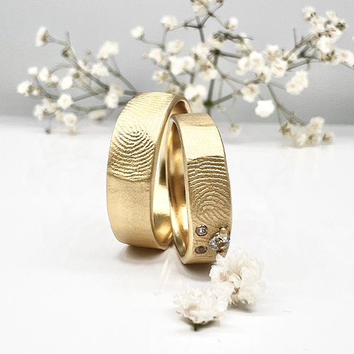 Misty Forest "Print" Mens Ring - Förgyllt med 14K Guld