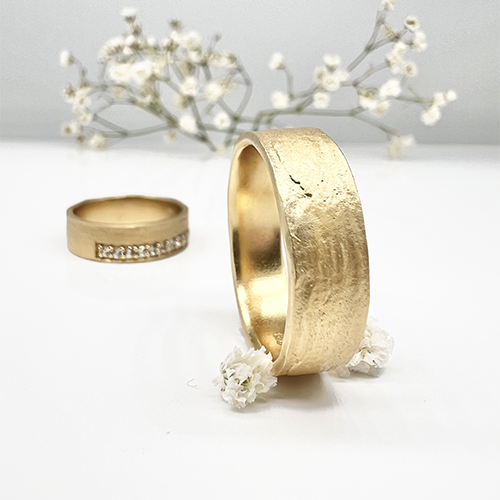 Misty Forest "Organic" Mens Ring - Förgyllt med 14K Guld