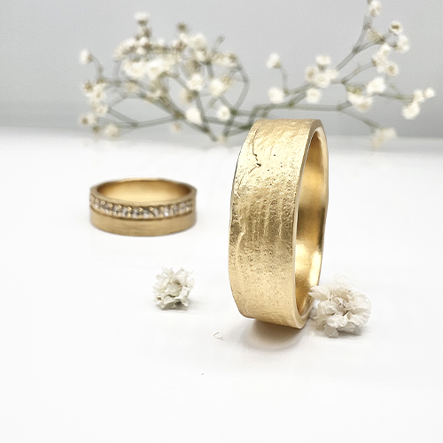 Misty Forest "Organic" Mens Ring - Förgyllt med 14K Guld