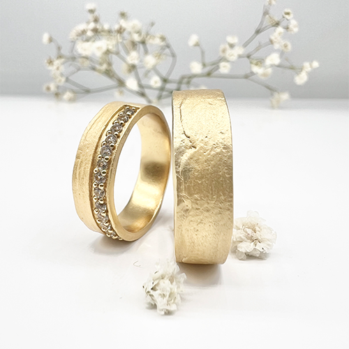 Misty Forest "Organic" Mens Ring - Förgyllt med 14K Guld
