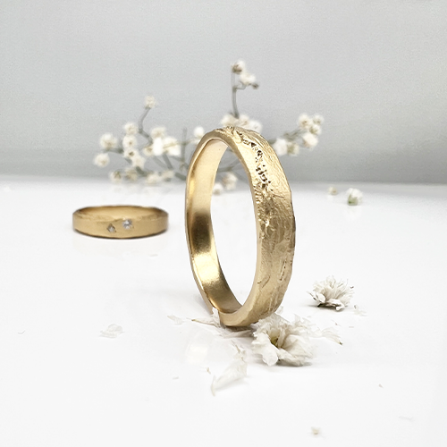 Misty Forest "Sea" Mens Ring - Förgyllt med 14K Guld