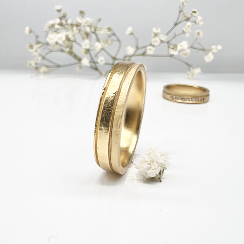 Misty Forest "Creek" Mens Ring - Förgyllt med 14K Guld