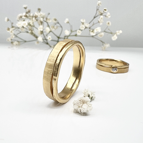Misty Forest "River" Mens Ring - Förgyllt med 14K Guld