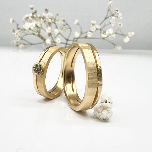 Misty Forest "River" Mens Ring - Förgyllt med 14K Guld