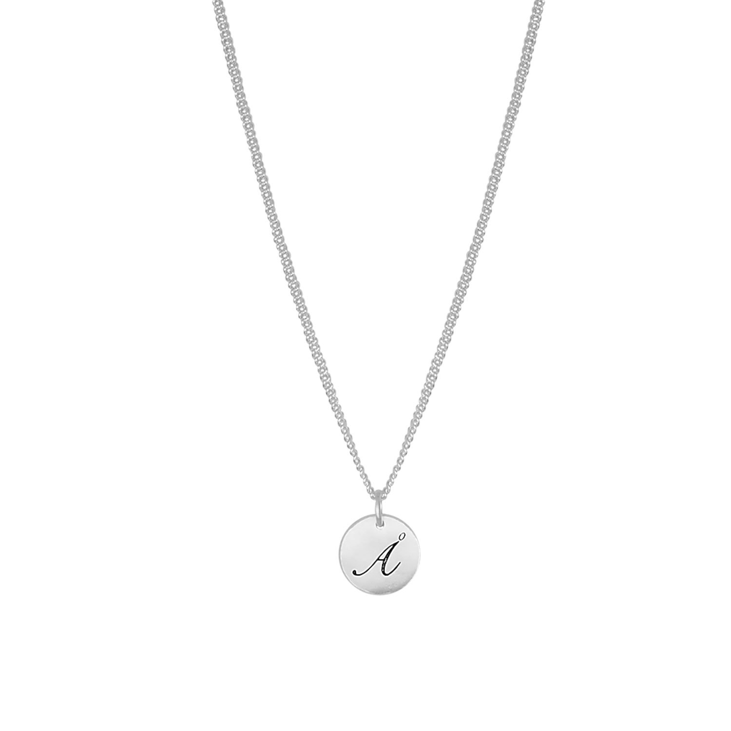 Letter Coin Necklace - Silver