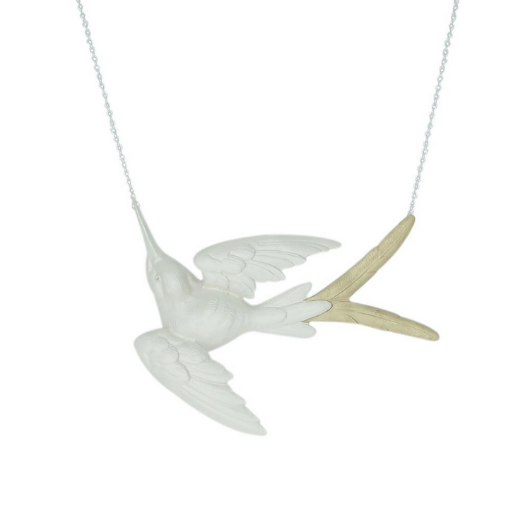 Fluttering Svallow Necklace, silver