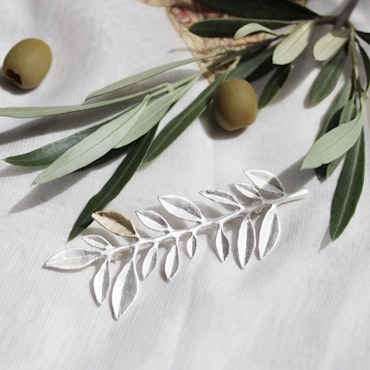 Olive Branch Brosch - Silver