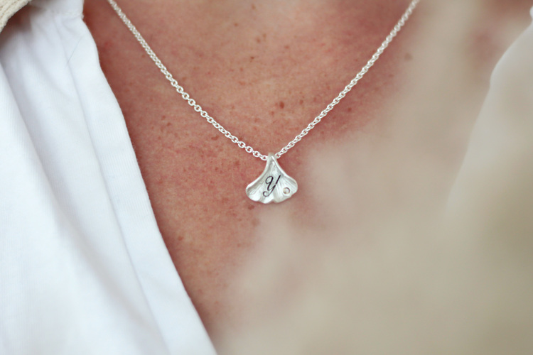 Ginkgo Lovetags Necklace, silver