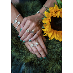 Silverleaf Sunflower Ring - Bronze