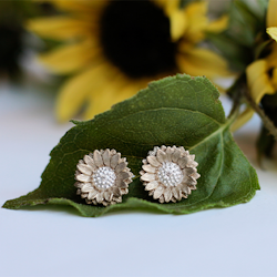 Lakeside Sunflower Earring - Silver