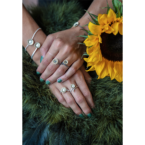 Sunflower Ring Adjustable - Bronze