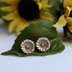 Lakeside Sunflower Earrings - Bronze