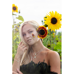 Elegance Sunflower Halsband - Silver