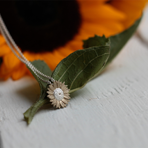 Ms Mars. Sunflower Necklace - Silver