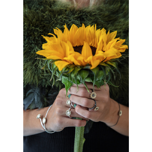 Sunrich Lime Sunflower Bracelet - Bronze