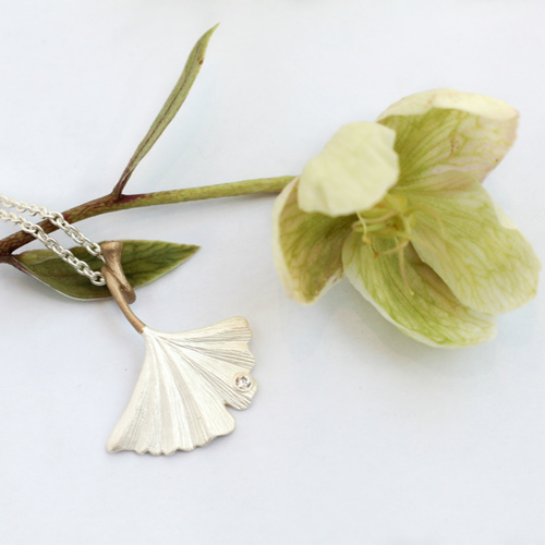 Kyoto Ginkgo Necklace - Silver