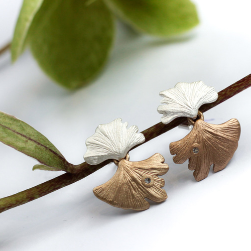 Ginkgo Zendai Earrings - Silver