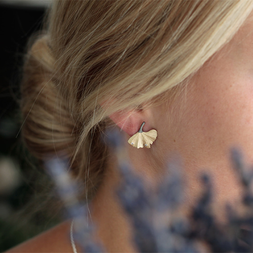 Ueno Ginkgo Earrings - Bronze