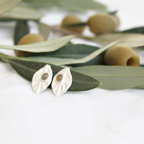 Samos Olive Earring - Silver