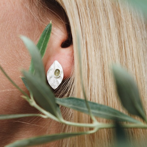 Samos Olive Earring - Silver