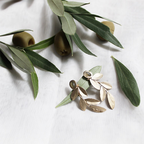 Wild Olive Earrings, bronze/gold