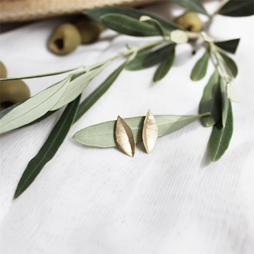 Olive Leaf Earrings, örhängen brons / guld