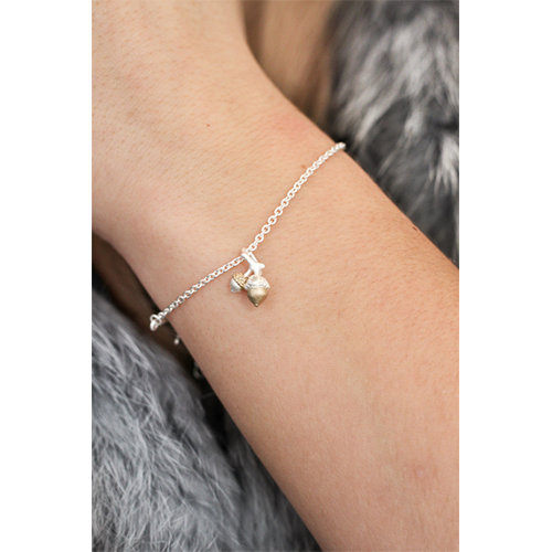 Tiny Acorn Bracelet- Silver