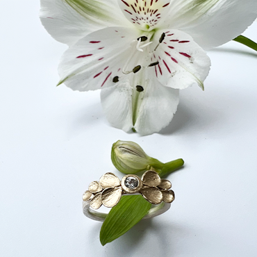 The Sublime Dahlia Ring, Silver