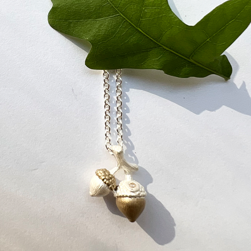acorn necklace new- Silver