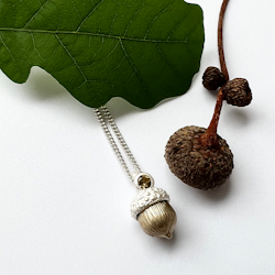 Simple Seed of Oak Halsband - Silver