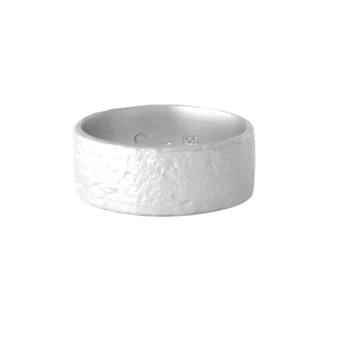 Misty Forest Cotton Mens Ring- Silver