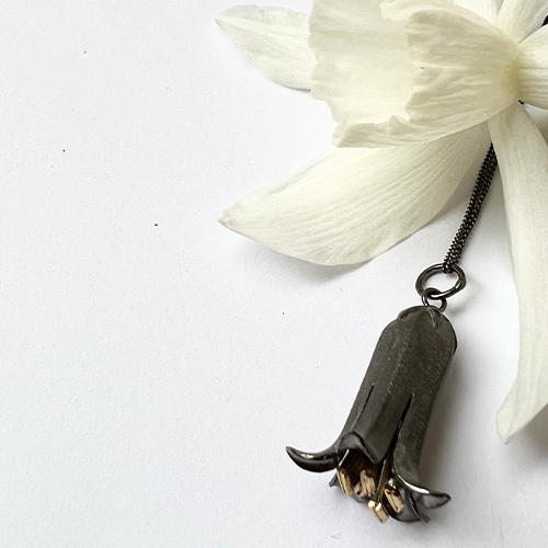 Necklace Delicious Flowers - Oxidized Silver