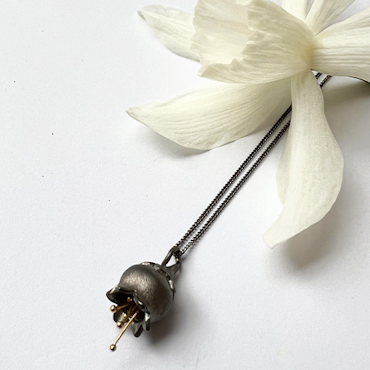 Lily of the Valley Necklace - Oxidized Silver