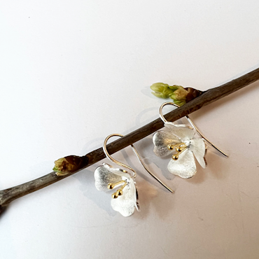 Modest Flower Øreringe - Sølv